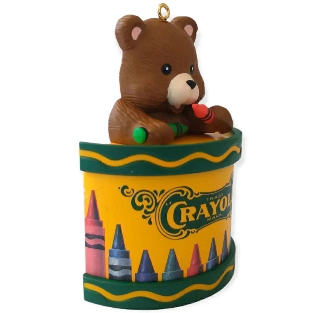 Crayola Ornament Christmas Teddy Bear Crayons Binney Smith Teacher Gift Vtg 1992